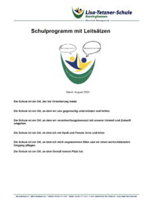 Vorschau vom ausführlichen Leitbild der LTS.